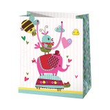 Cardex Pink elefántos közepes méretű ajándéktáska 18x10x23cm