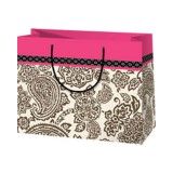 Cardex Rózsaszín szegélyű nagy méretű ajándéktáska 27x14x33cm