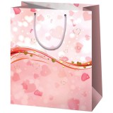 Cardex Rózsaszín szíves normál méretű exkluzív ajándéktáska 11x6x14cm