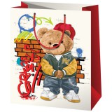 Cardex Sapkás maci nagy méretű ajándéktáska 27x14x33cm