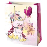 Cardex Zsiráf mintás nagy méretű ajándéktáska 27x14x33cm-es