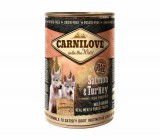 CarniLove Puppy Salmon & Turkey Can-  Lazac és Pulyka Hússal Konzerv 400g