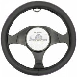 CARSADDLES Műbőr kormányvédő - fekete - lila hullámos mintával - 37-39cm