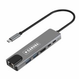 Caruba 6-in-1 USB-C Hub Ethernet porttal