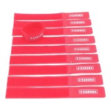 Caruba FX-1R kábel rögzítő, piros tépőzáras 10db/csomag