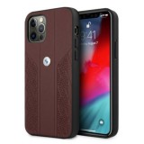 case BMW BMHCP12MRSPPR iPhone 12/12 Pro 6,1" czerwony/red hardcase Leather Curve Perforate