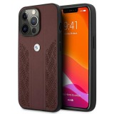 case BMW BMHCP13LRSPPR iPhone 13 Pro/13 6,1" red hardcase Leather Curve Perforate