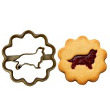 Cavalier King Charles spániel mintás linzer kiszúró szett, arany