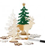 CCHOBBY Karácsonyi fa dekoráció készítő kreatív szett, 15x17cm, erdő rénszarvassal