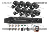CCTV - DVRkit DVR H.264 Online éjjellátó térfigyelő kamera rendszer 8-kamerás
