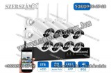 CCTV - DVRkit NVR IP 8 Kamerás Éjjellátó online térfigyelő kamera Rendszer vezeték nélküli