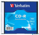 CD-R lemez, 700MB, 52x, 1 db, vékony tok, VERBATIM "DataLife"