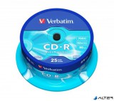 CD-R lemez, 700MB, 52x, 25 db, hengeren, VERBATIM "DataLife"