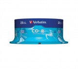 CD-R lemez, 700MB, 52x, 25 db, hengeren, VERBATIM "DataLife"