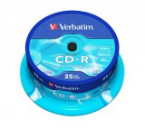 CD-R lemez, 700MB, 52x, 25 db, hengeren, VERBATIM DataLife (CDV7052B25DL)