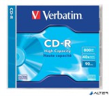 CD-R lemez, 800MB, 90min, 40x, 1 db, normál tok, VERBATIM