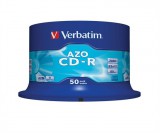CD-R lemez, Crystal bevonat, AZO, 700MB, 52x, 50 db, hengeren VERBATIM "DataLife Plus"