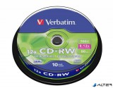 CD-RW lemez, újraírható, SERL, 700MB, 8-10x, 10 db, hengeren VERBATIM