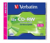 Cd-rw lemez, újraírható, serl, 700mb, 8-12x, 1 db, normál tok, verbatim 43148