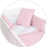 Ceba Baby Ceba ágynemű huzat rácsvédővel prémium 5 részes Caro pink
