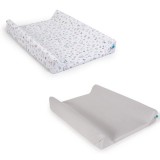 Ceba Baby Ceba pelenkázólap huzat pamut (50x70-80) 2db/csomag - világosszürke madár