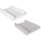 Ceba Baby Ceba pelenkázólap huzat pamut (50x70-80) 2db/csomag világosszürke szürke csillagos