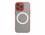 Cellect Apple iPhone 14 piros-fekete mágneses műanyag tok