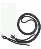 Cellect, Apple Iphone 16e,  TPU+PC, Átlátszó, Mobiltelefon tok, Fekete Zsinórral