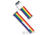 Cellect Apple watch szövet óraszíj, 38 mm, szivárvány