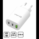 Cellect Hálózati gyorstöltő adapter 65W, Fehér (MTCB-PD65WNE-W)