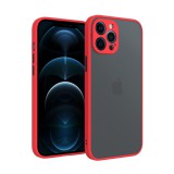 Cellect iPhone 12 műanyag tok, piros, fekete, CEL-MATT-IPH12-RBK