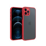 Cellect iPhone 12 Pro műanyag tok, piros, fekete, CEL-MATT-IPH12P-RBK