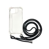 Cellect iPhone 14 Plus TPU+PC átlátszó tok fekete zsinórral