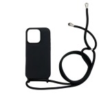 Cellect iPhone 16 Pro Max, TPU+PC, Fekete, Mobiltelefon tok fekete zsinórral