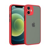 Cellect iPhone12 Mini műanyag tok, piros, fekete, CEL-MATT-IPH1254-RBK