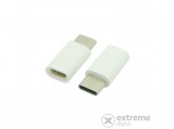 Cellect Micro USB - Type-C adapter, átalakító, fehér