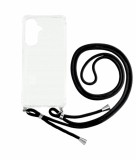 Cellect, Samsung Galaxy A36, TPU+PC, Átlátszó, Mobiltelefon tok, Fekete Zsinórral