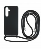 Cellect, Samsung Galaxy S25 Plus,  TPU+PC, Fekete, Mobiltelefon tok, Fekete Zsinórral