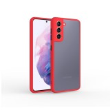 Cellect Samsung S21 műanyag tok, piros, fekete, CEL-MATT-S21-RBK