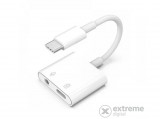 Cellect Type-C-3,5mm Jack adapter töltő funkcióval, fehér