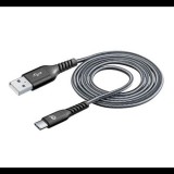 CELLULARLINE adatkábel és töltő (USB - Type-C, kevlár borítás, törésgátló, gyorstöltés támogatás, 120cm) FEKETE (TETRACABTYC1MK) (TETRACABTYC1MK) - Adatkábel