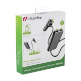 Cellularline car charger with 4 x USB, 7.2 A, black CBRUSB4FAMILY7AK