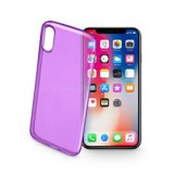 Cellularline tok, Color Case, ultra vékony, átlátszó, gumi iPhone X, lila (COLORCIPH8V)