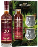 Centenario 20 éves Fundacion Rum + 2 db Pohár (40% 0,7L)