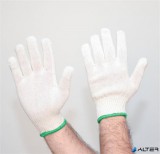 . Cérnakesztyű, kevertszálas, L méret, 12 pár, rövid szár, natúr szín