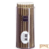 Ceruza, radíros végű, zongorabillentyűs mintával, arany színű