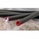 Ceruza, SWAROVSKI® kristállyal, rózsaszín, 17cm, ART CRYSTELLA, fekete