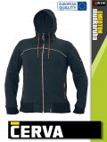 Cerva EMERTON BLACK kapucnis zipzáras pulóverkabát - munkaruha