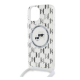 CG Mobile Apple iPhone 15 Karl Lagerfeld iml monogram crossbody k&ch heads (ütésálló, magsafe, nyakpánt) átlátszó