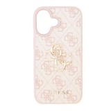 CG Mobile Apple iPhone 16 guess 4g big logo szilikon telefonvédő (ütésállóság, bőr hatású hátlap) rózsaszín
